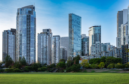 Multi-story apartment buildings complex in residential area. New constructed residential buildings...