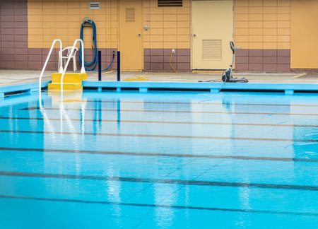 Pool cleaner preparation Automatic pool cleaner robot for maintenance before swimming. Robotic is...