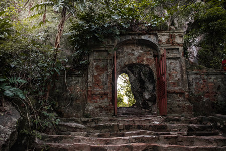 Da Nang, Vietnam Marble Mountain in Da Nang, Vietnam. The enchanting marble mountain. Statues,...