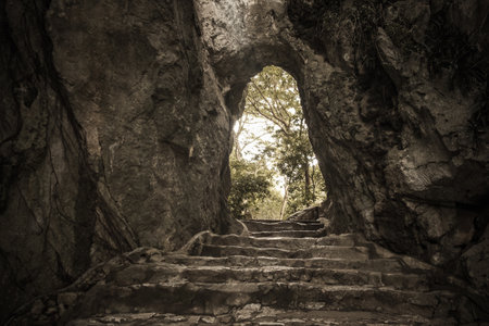 Da Nang, Vietnam Marble Mountain in Da Nang, Vietnam. The enchanting marble mountain. Statues, Caves, temples and carvings.の写真素材