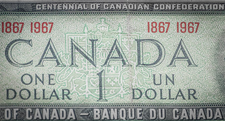 Vintage Canadian 1dollar bill front, Bank of Canada One Dollar Bill. UNC Paper Money Note. Canada 1...