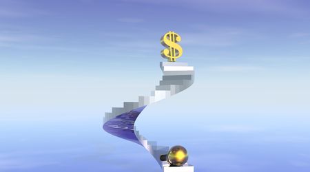 Stairs to wealth and fortuneの写真素材