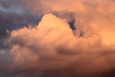 Beautiful and colorful big clouds by sunset