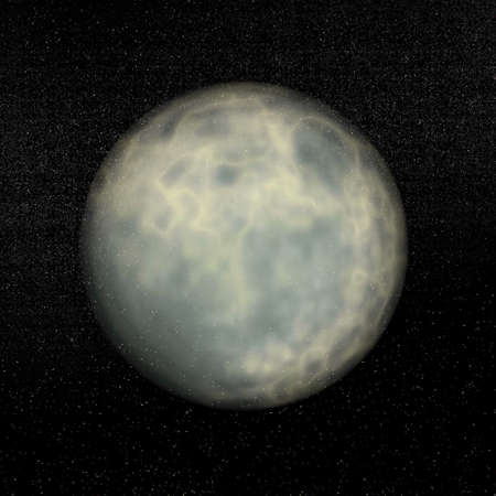Spherical grey nebula in deep dark sky