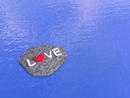 Love on the stone - 3D renderの写真素材