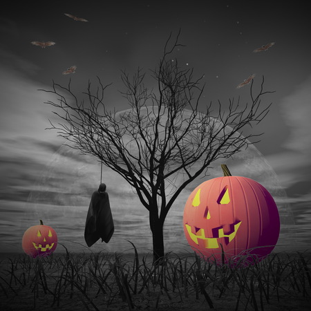 Halloween scenery - 3D renderの写真素材
