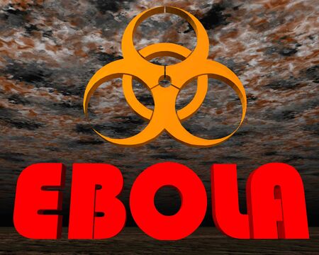 Ebola sign warning - 3D renderの写真素材