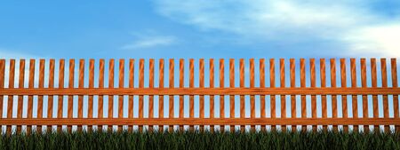 Wooden fence - 3D renderの写真素材