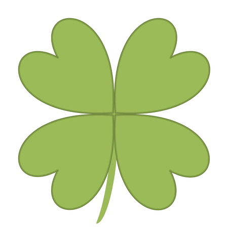 Four leaves clover in green color background