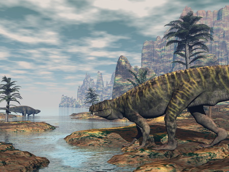 Batrachotomus dinosaurs -3D renderの写真素材