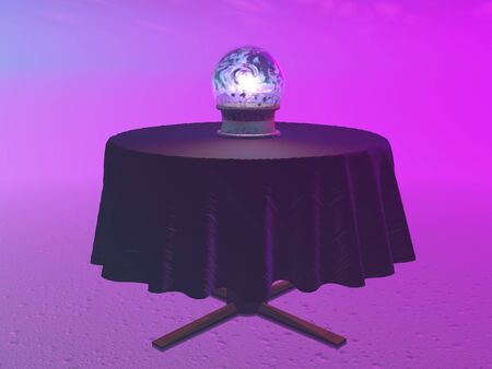 Magic crystal ball for fortune teller - 3D renderの写真素材