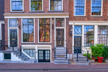 Typical buildings facade in Amsterdam, Netherlandsの写真素材