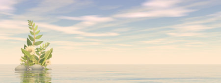 Peaceful plant and flower - 3D renderの写真素材