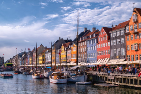Colorful buildings of Nyhavn in Copenhagen, Denmarkの写真素材