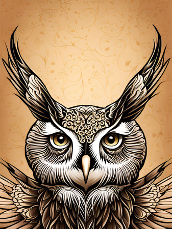 Owl portrait - Generative AIの素材