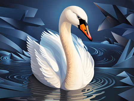 Fantasy swan portrait - Generative AIの素材