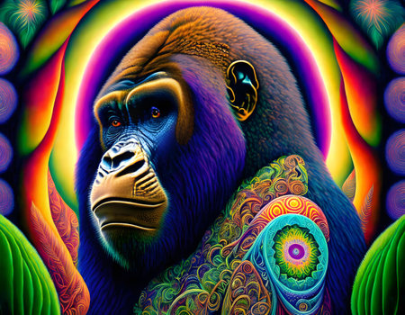 Gorilla monkey portrait - Generative AIの素材