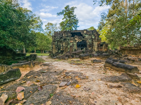 Banteay Bei Wat temple in Angkor, Cambodiaの写真素材