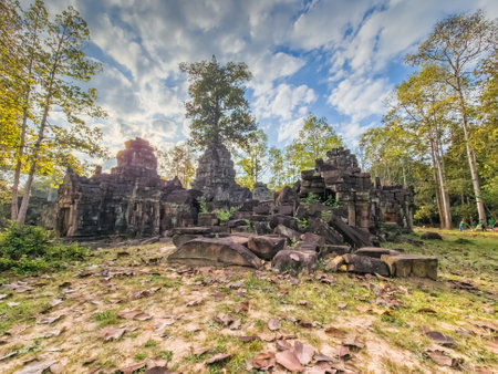 Banteay Bei Wat temple in Angkor, Cambodiaの写真素材
