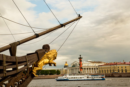 SAINT-PETERSBURG, RUSSIA. 3 JUNY 2016. View of the Spit of Vasilyevsky Island in St. Petersburg.のeditorial素材