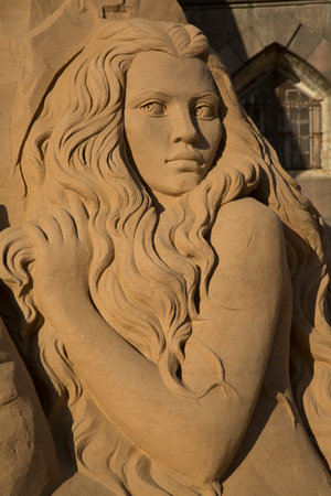 SAINT-PETERSBURG, RUSSIA. 3 JUNY 2016. Sand sculpture in Peter and Paul Fortress.のeditorial素材