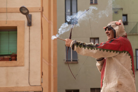 TARRAGONA, CATALONIA, SPAIN. 23 SEPTEMBER 2015. The Santa Tecla Festival in Tarragona.のeditorial素材