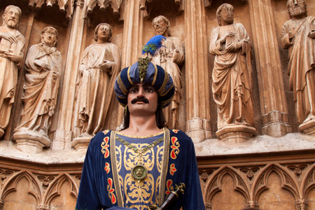 TARRAGONA, CATALONIA, SPAIN. 23 SEPTEMBER 2015. The Santa Tecla Festival in Tarragona. The march through the city center.のeditorial素材
