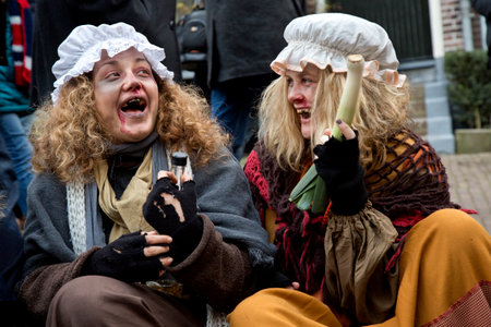DEVENTER, NETHERLANDS, 17 DECEMBER 2016. Dickens festival in Deventer.のeditorial素材