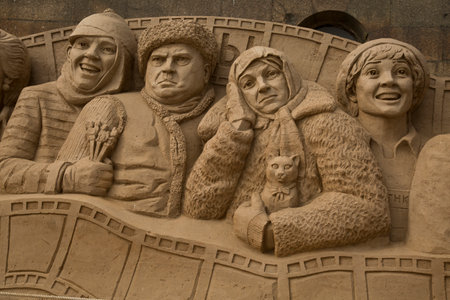 SAINT-PETERSBURG, RUSSIA. 05 JUlY 2017. Sand sculpture in Peter and Paul Fortress.のeditorial素材
