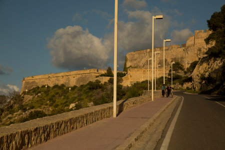ALICANTE, SPAIN. 24 APRIL 2017. Santa Barbara Fortress in Alicante, Costa Blanca, Spain.のeditorial素材