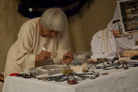 HORB AM NECKAR, GERMANY. 17 JUNE 2017. A medieval market on joust.のeditorial素材