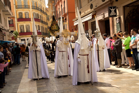 MALAGA, Andalusia, SPAIN. 16 APRIL 2017. Holy Week procession in Malaga.