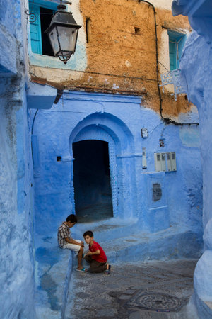 CHEFCHAOUEN, MOROCCO. 24 SEPTEMBER 2017. Medina in the blue town of Chefchaouen, Morocco.