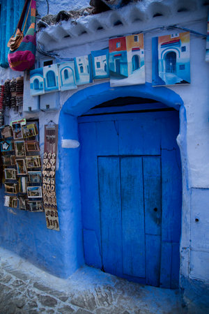 CHEFCHAOUEN, MOROCCO. 24 SEPTEMBER 2017. Medina in the blue town of Chefchaouen, Morocco.のeditorial素材
