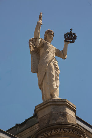 LUXEMBOURG. 05 MAY 2018. Statue on the Grand Ducal Palace in Luxembourg.のeditorial素材