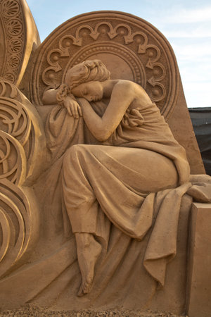 SAINT-PETERSBURG, RUSSIA. 03 JUNE 2018. Sand sculpture in Peter and Paul Fortress.のeditorial素材