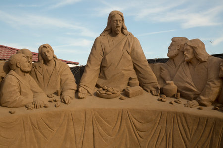 SAINT-PETERSBURG, RUSSIA. 03 JUNE 2018. Sand sculpture in Peter and Paul Fortress.のeditorial素材