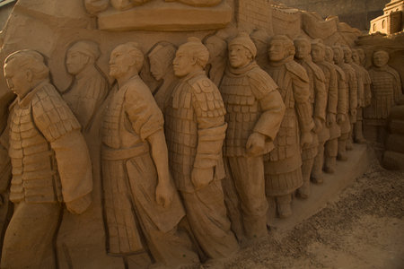 SAINT-PETERSBURG, RUSSIA. 03 JUNE 2018. Sand sculpture in Peter and Paul Fortress.のeditorial素材