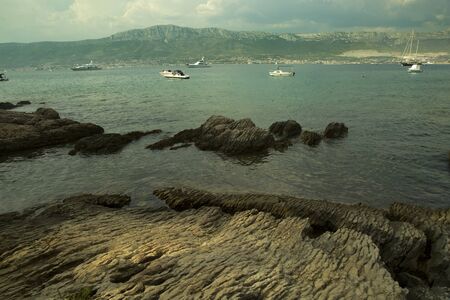 View of the Adriatic coast in Split, Dalmatia, Croatia.