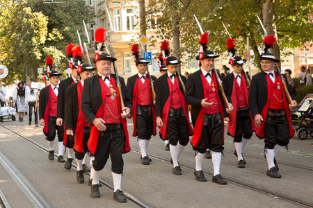 STUTTGART, GERMANY, 25 SEPTEMBER 2016. Volksfest in Stuttgart. The march through the city center.