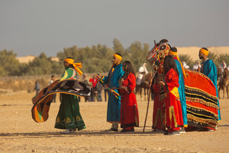 DOUZ,TUNISIA. 20 DECEMBER 2018.  Festival of the Sahara in Douz, Tunisia.のeditorial素材