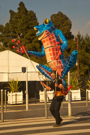 NICE, FRANCE, 23 FEBRUARY 2019. The traditional carnival parade of carnival masks in Nice, France.のeditorial素材