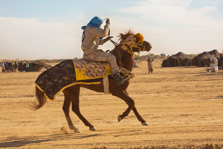 DOUZ, TUNISIA. 21 DECEMBER 2018. Festival of the Sahara in Douz, Tunisia.のeditorial素材