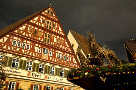 ESSLINGEN AM NECKAR. GERMANY. 30 NOVEMBER 2019. Christmas Market in Esslingen am Neckar, Germany.のeditorial素材