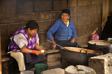 OTAVALO, ECUADOR, 22 JUNE 2019. Indian market of Otavalo in Ecuador.のeditorial素材