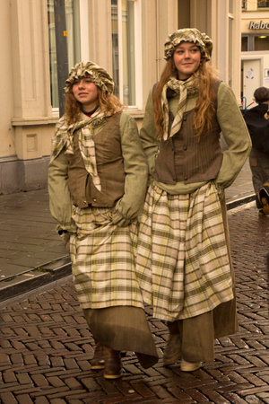 DEVENTER, NETHERLANDS, 14 DECEMBER 2019. Dickens festival in Deventer, Netherlands.のeditorial素材