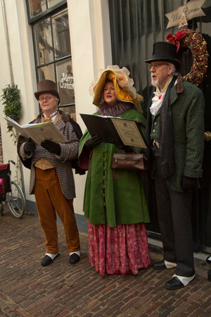 DEVENTER, NETHERLANDS, 14 DECEMBER 2019. Dickens festival in Deventer, the Netherlands.のeditorial素材