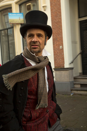 DEVENTER, NETHERLANDS, 14 DECEMBER 2019. Dickens festival in Deventer, Netherlands.のeditorial素材