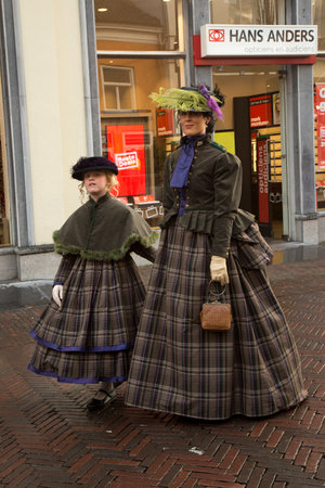 DEVENTER, NETHERLANDS, 14 DECEMBER 2019. Dickens festival in Deventer, Netherlands.のeditorial素材