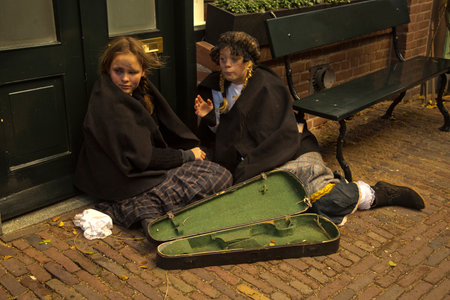 DEVENTER, NETHERLANDS, 14 DECEMBER 2019. Dickens festival in Deventer, Netherlands.のeditorial素材